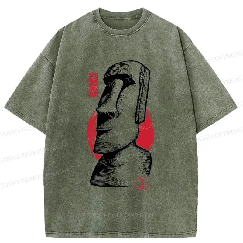 Tokyo-Tiger Moai Japan Washed T-Shirt