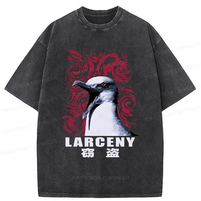 Tokyo-Tiger Stealing Seagull Washed T-Shirt