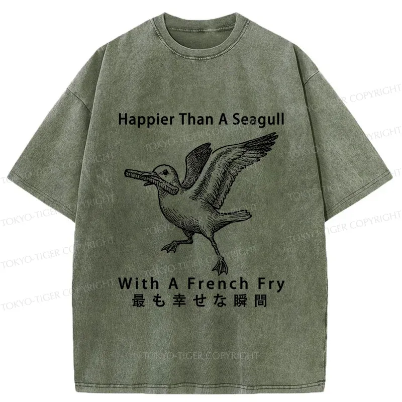 Tokyo-Tiger Happy Seagull Washed T-Shirt