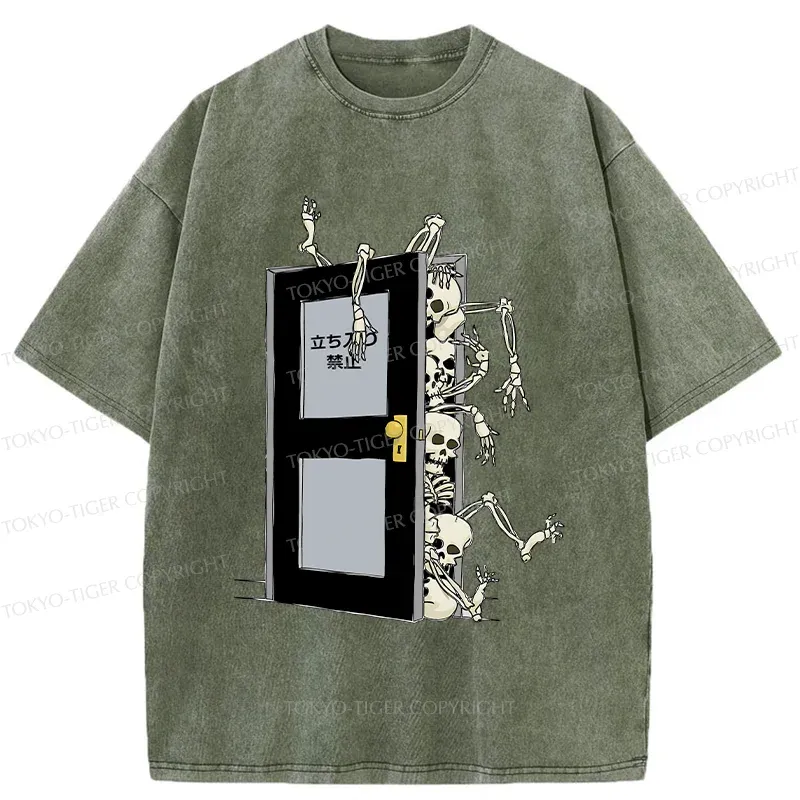 Tokyo-Tiger Ghost Coming In Washed T-Shirt