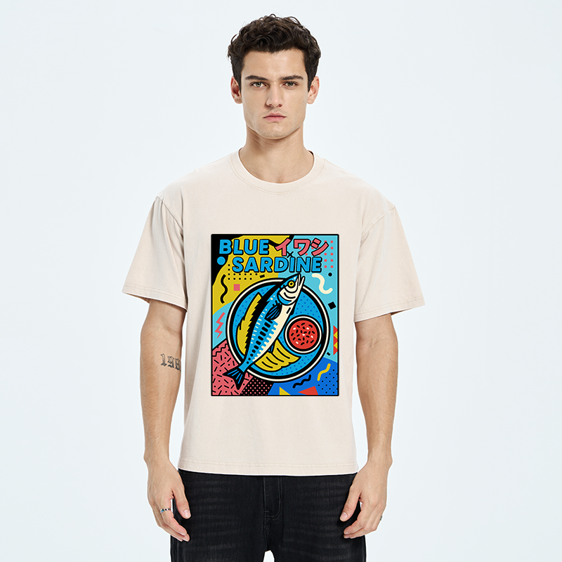 Tokyo-Tiger Memphis Style Sardine Washed T-Shirt