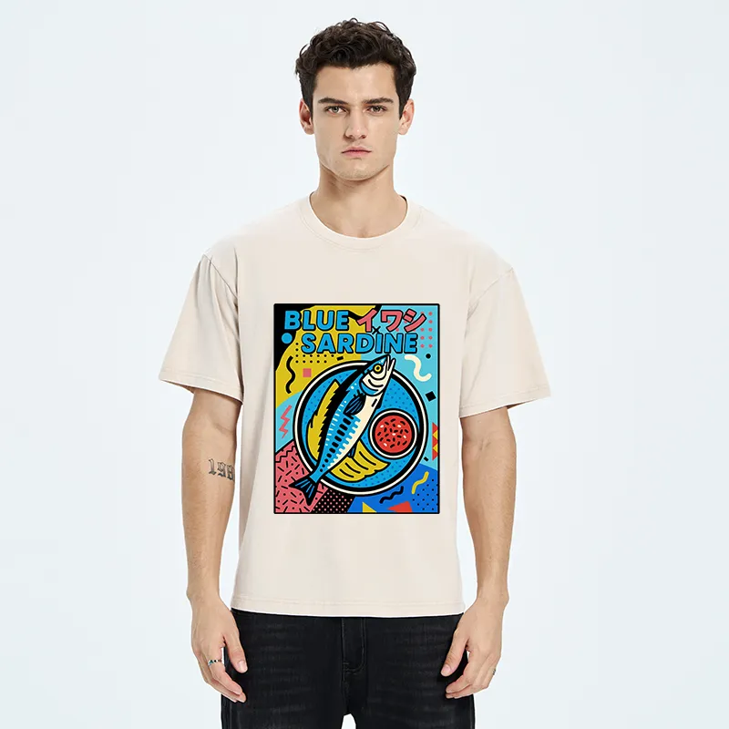 Tokyo-Tiger Memphis Style Sardine Washed T-Shirt