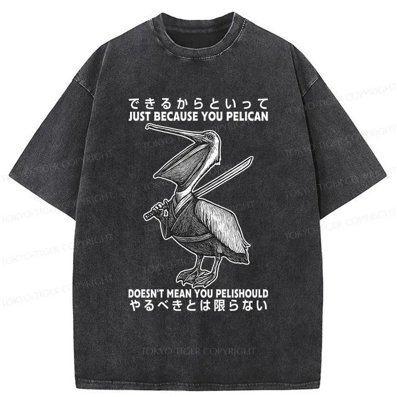 Tokyo-Tiger Pelican Samurai Washed T-Shirt
