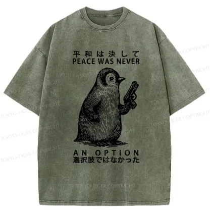Tokyo-Tiger Penguin That Can't Choose Washed T-Shirt