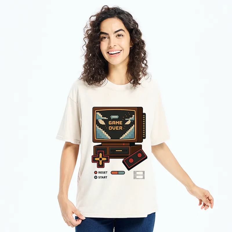 Tokyo-Tiger Retro Game Over Washed T-Shirt