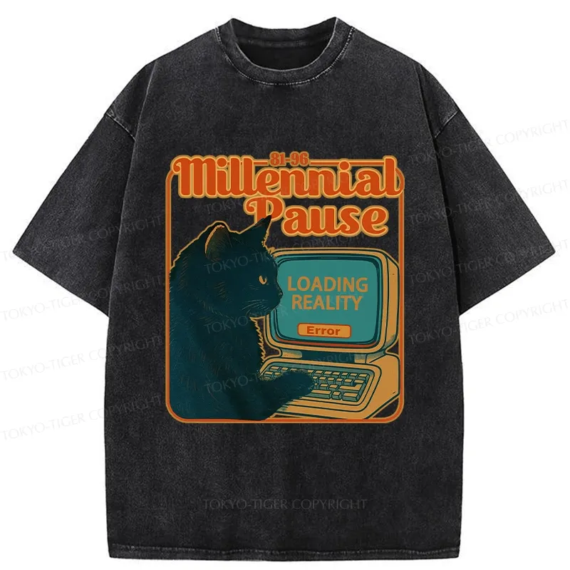 Tokyo-Tiger Millennial Pause Washed T-Shirt