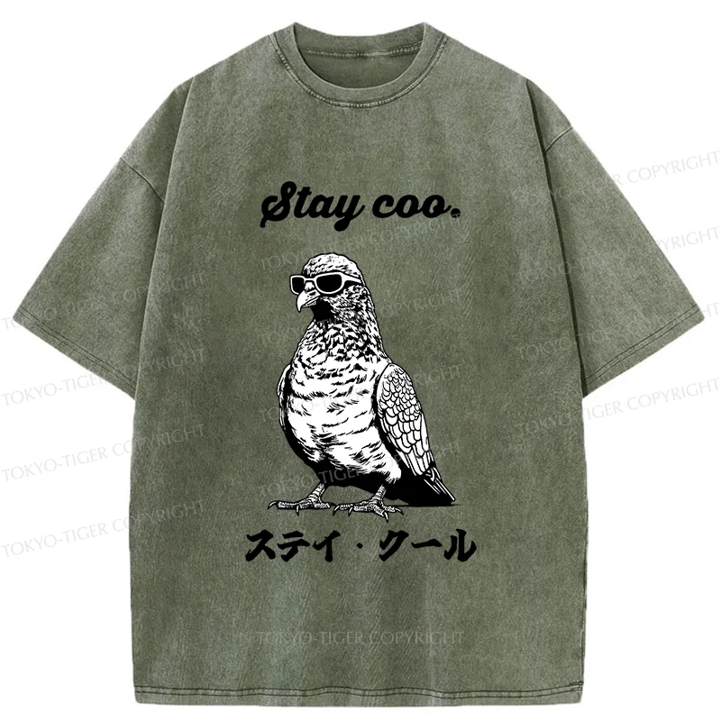 Tokyo-Tiger Keep Cool Pigeon Washed T-Shirt
