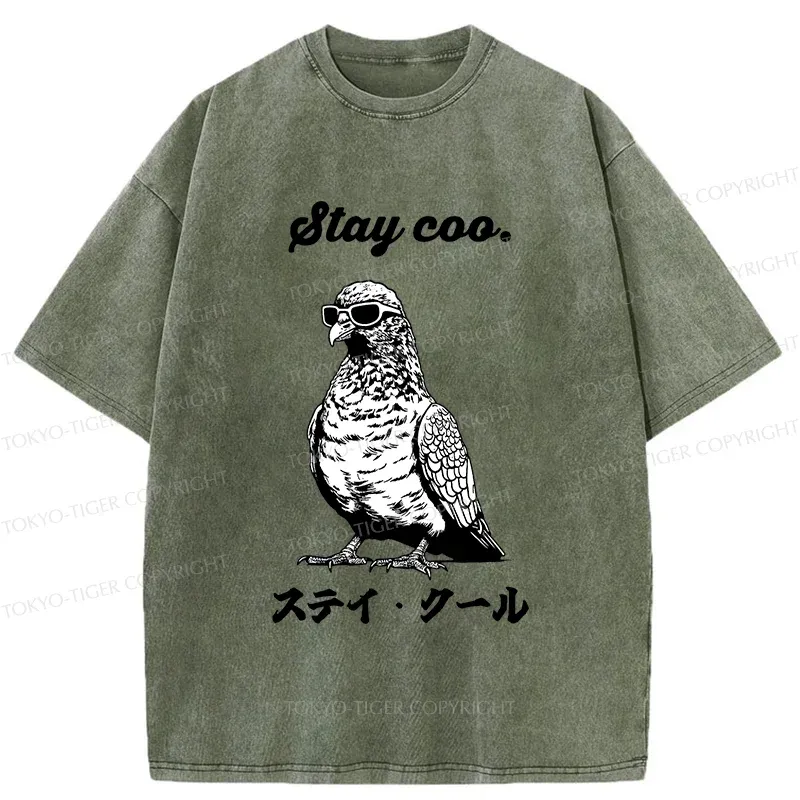 Tokyo-Tiger Keep Cool Pigeon Washed T-Shirt