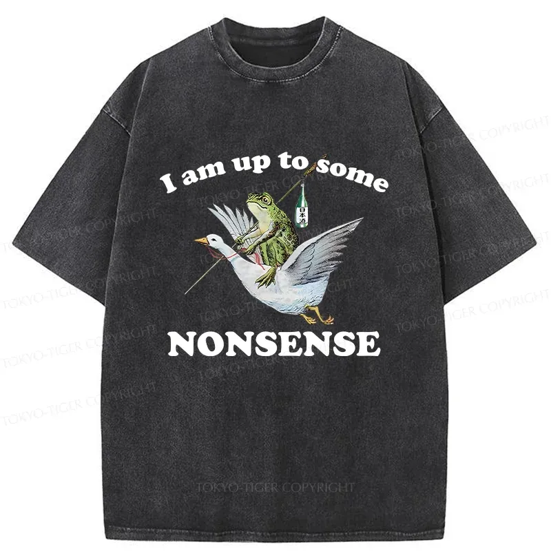 Tokyo-Tiger Frog Riding A Goose Washed T-Shirt