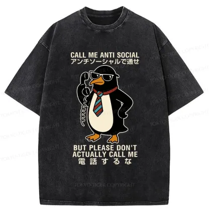 Tokyo-Tiger Don't Actually Call Penguin Washed T-Shirt