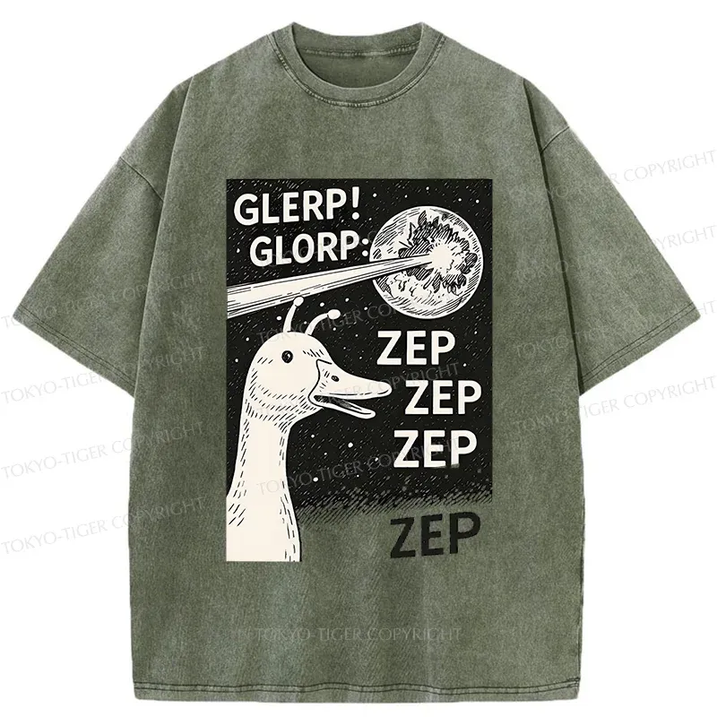 Tokyo-Tiger Geese Attacking The Earth Washed T-Shirt