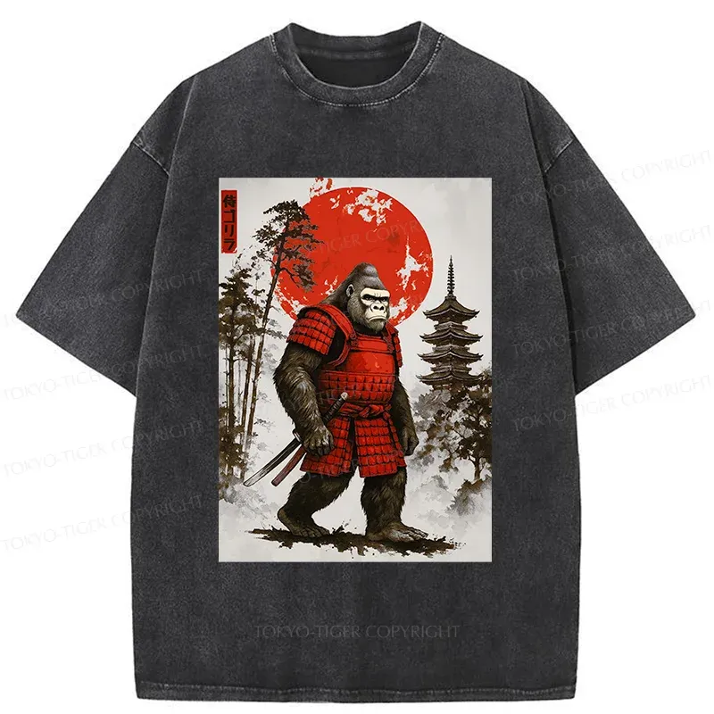 Tokyo-Tiger Gorilla Warrior Washed T-Shirt