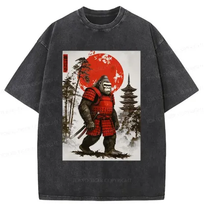 Tokyo-Tiger Gorilla Warrior Washed T-Shirt