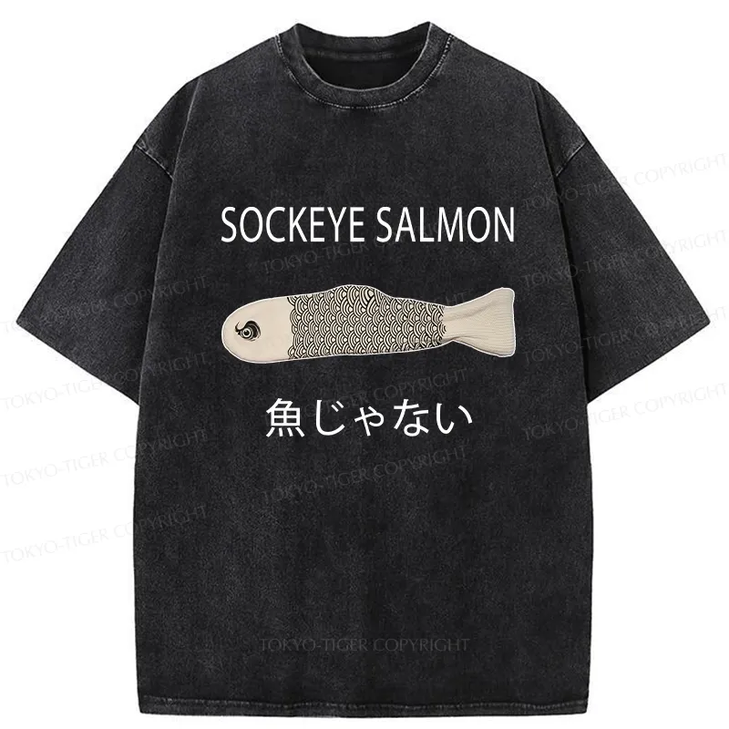 Tokyo-Tiger Sockeye Salmon Washed T-Shirt