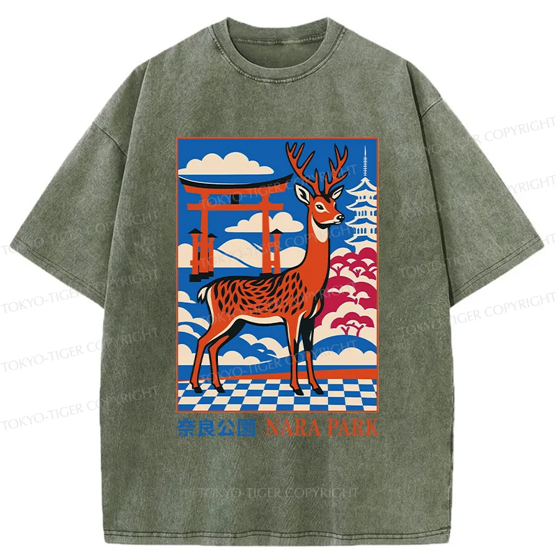 Tokyo-Tiger Nara Deer Park Washed T-Shirt