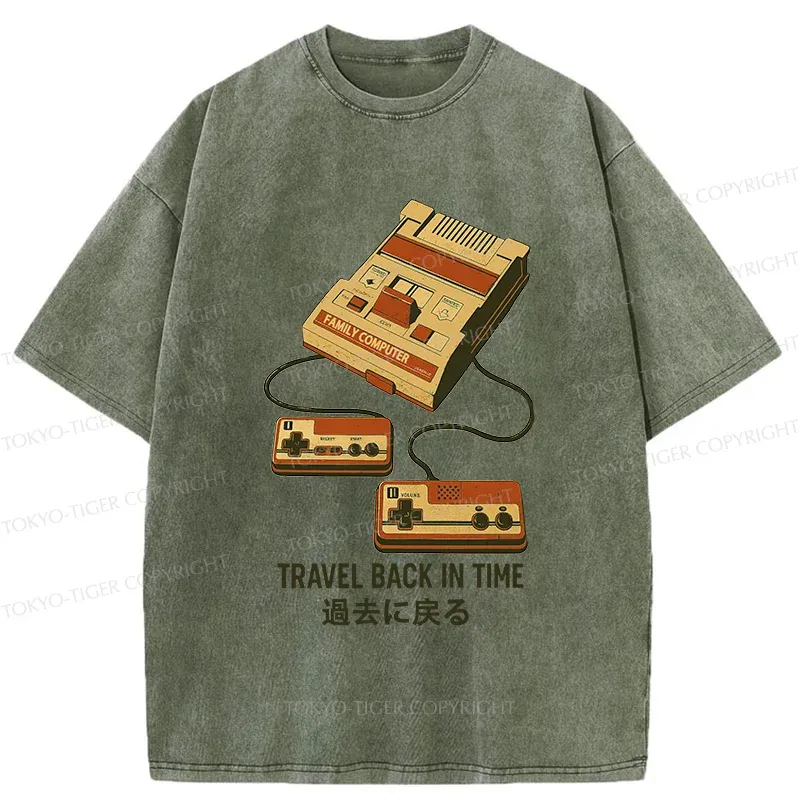 Tokyo-Tiger Game Consoles Of The Past Washed T-Shirt