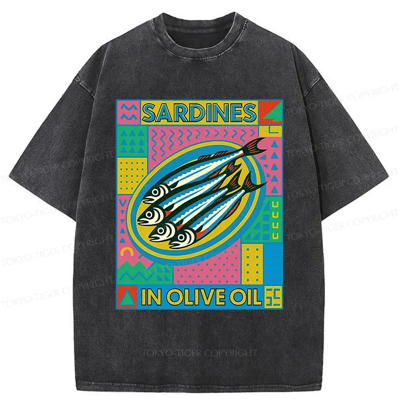 Tokyo-Tiger Fresh Sardines Washed T-Shirt