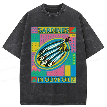 Tokyo-Tiger Fresh Sardines Washed T-Shirt