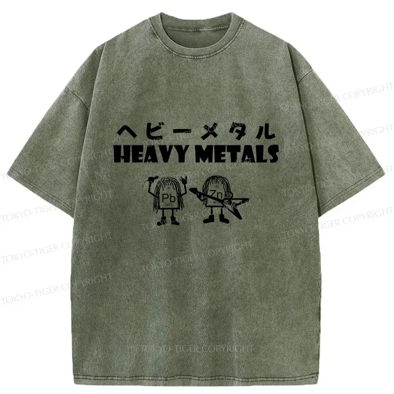Tokyo-Tiger Heavy Metal Band Washed T-Shirt
