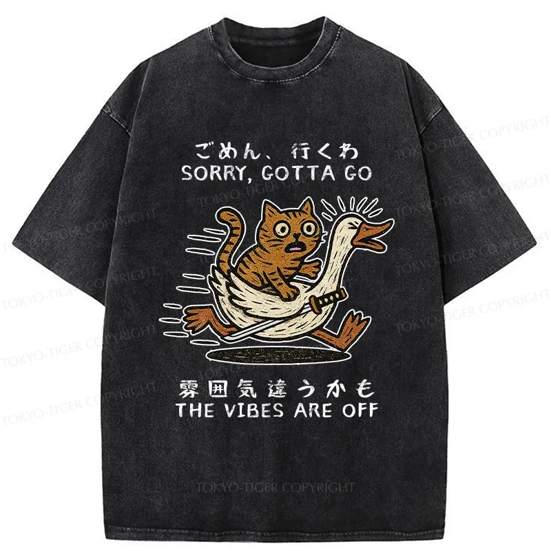 Tokyo-Tiger Sorry I Have To Go Washed T-Shirt