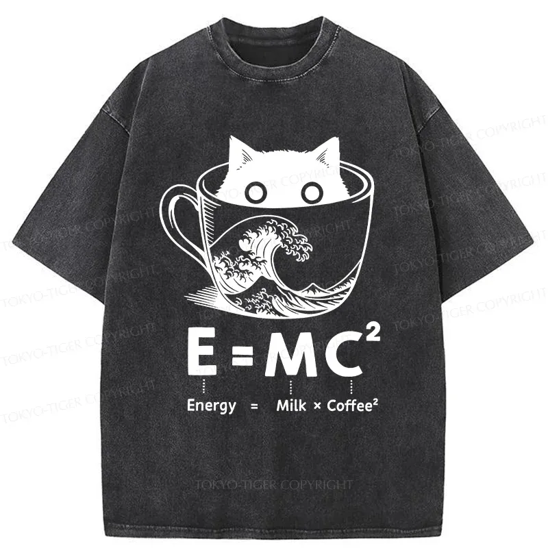 Tokyo-Tiger Funny Espresso Washed T-Shirt