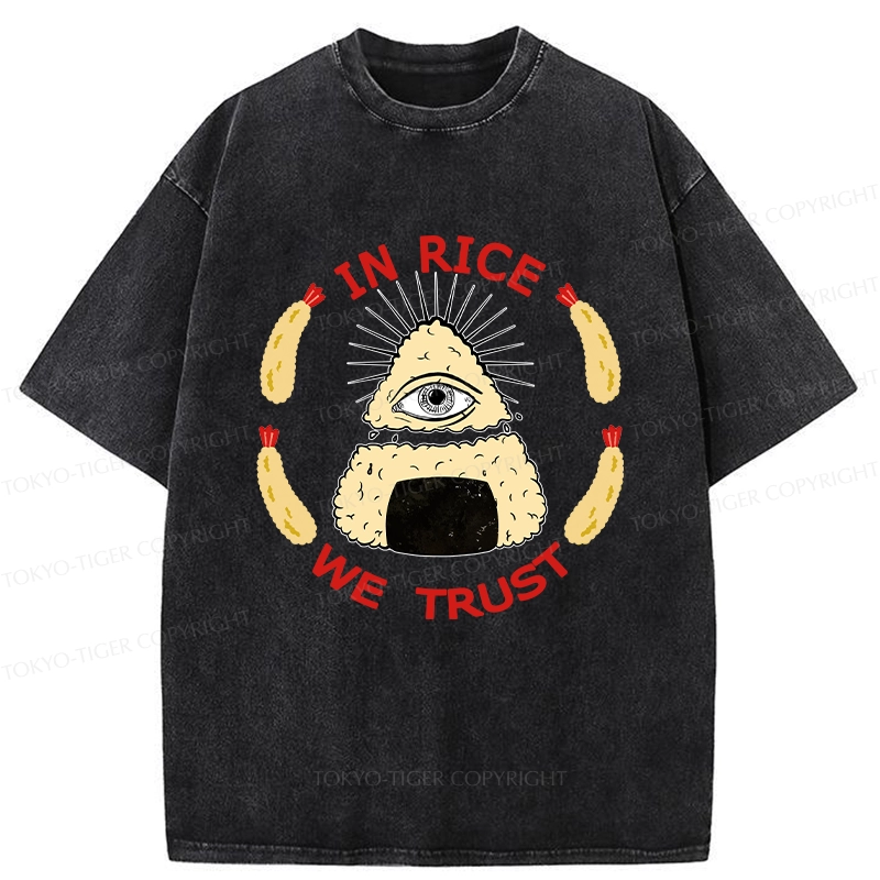 Tokyo-Tiger Funny We Trust In Rice Washed T-Shirt