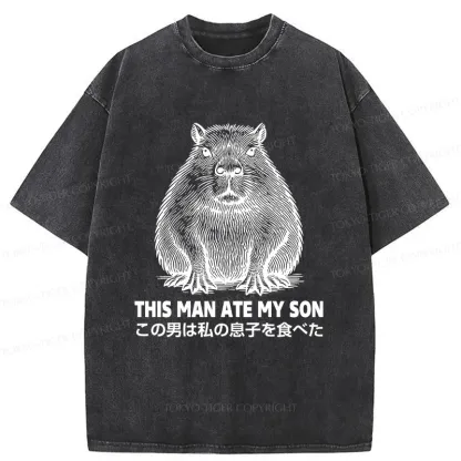 Tokyo-Tiger Sluggish Capybara Washed T-Shirt