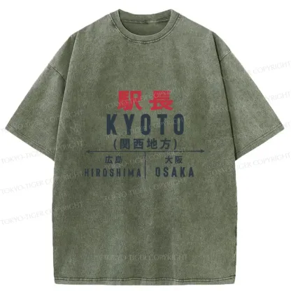 Tokyo-Tiger Kyoto Station Washed T-Shirt