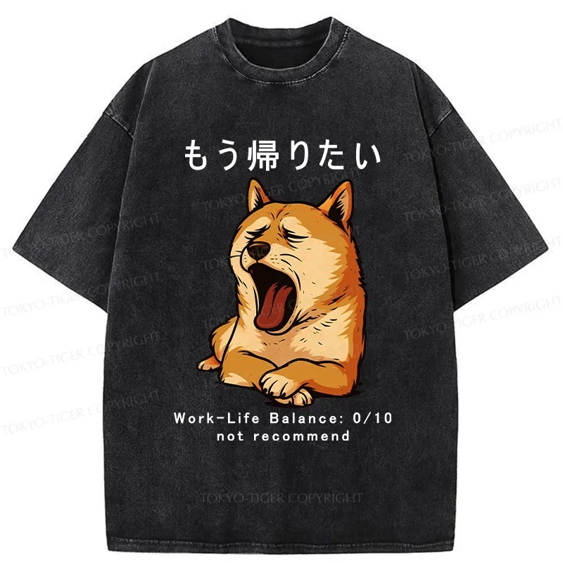 Tokyo-Tiger I Want To Go Home Now Washed T-Shirt