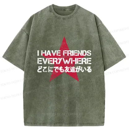 Tokyo-Tiger There Are Friends Everywhere Washed T-Shirt