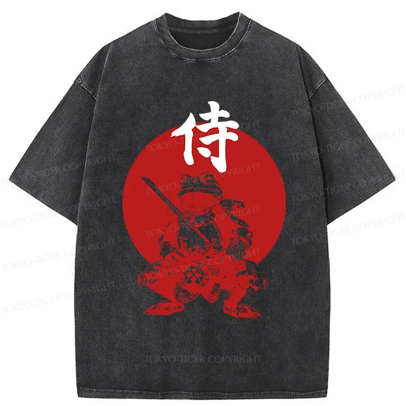 Tokyo-Tiger Mighty Samurai Frog Washed T-Shirt