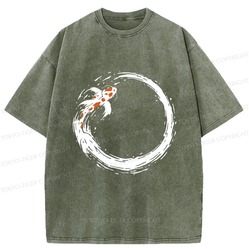 Tokyo-Tiger Ensō Koi Washed T-Shirt