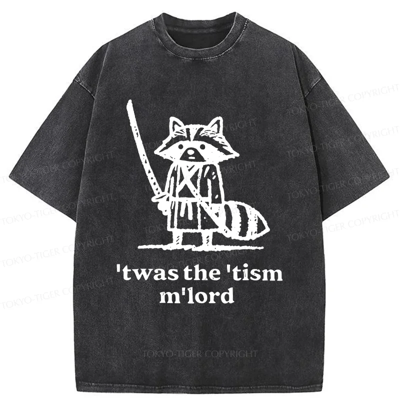 Tokyo-Tiger Focused Samurai Raccoon Washed T-Shirt