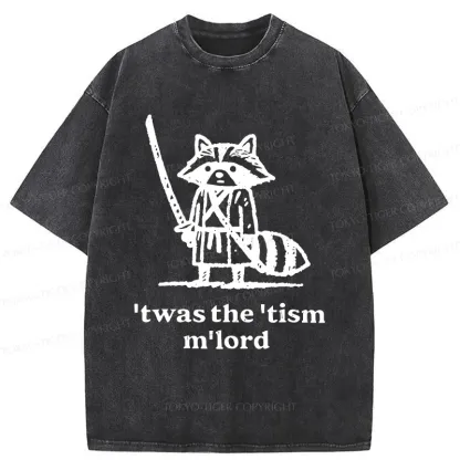 Tokyo-Tiger Focused Samurai Raccoon Washed T-Shirt