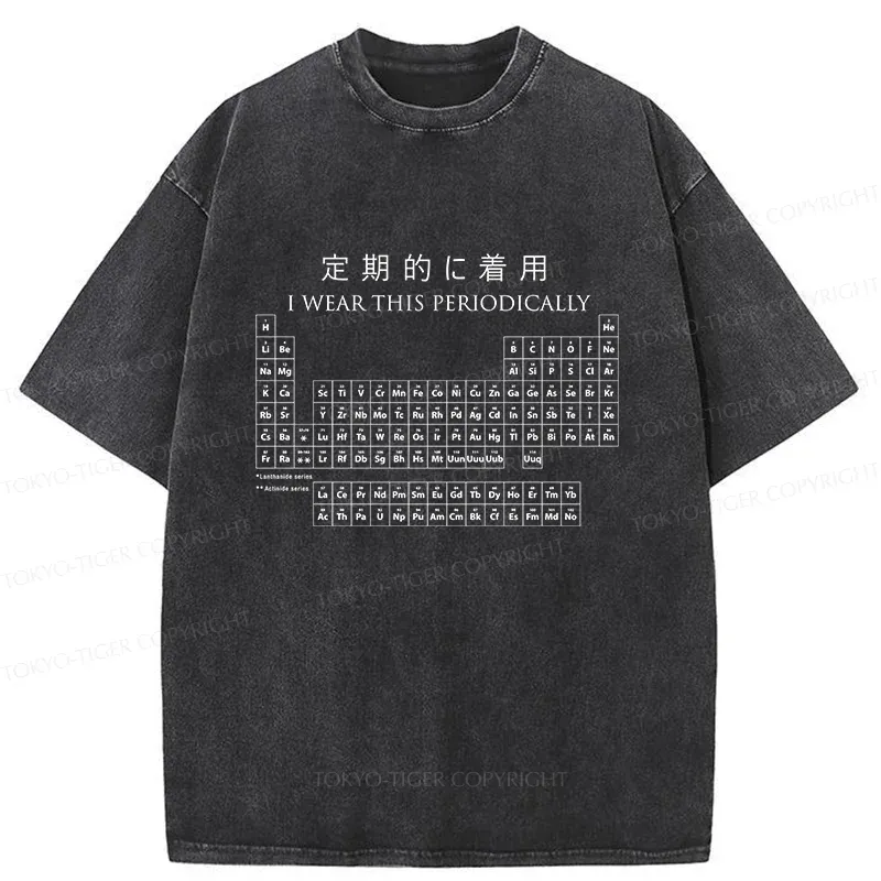 Tokyo-Tiger Interesting Periodic Table Washed T-Shirt
