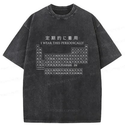 Tokyo-Tiger Interesting Periodic Table Washed T-Shirt