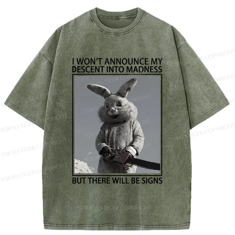 Tokyo-Tiger Rabbit Goes Into Madness Funny Washed T-Shirt