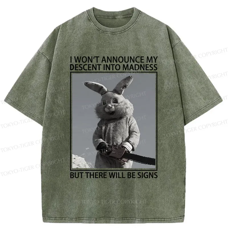 Tokyo-Tiger Rabbit Goes Into Madness Funny Washed T-Shirt