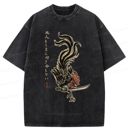 Tokyo-Tiger I Can't Get Along Well With Others Washed T-Shirt