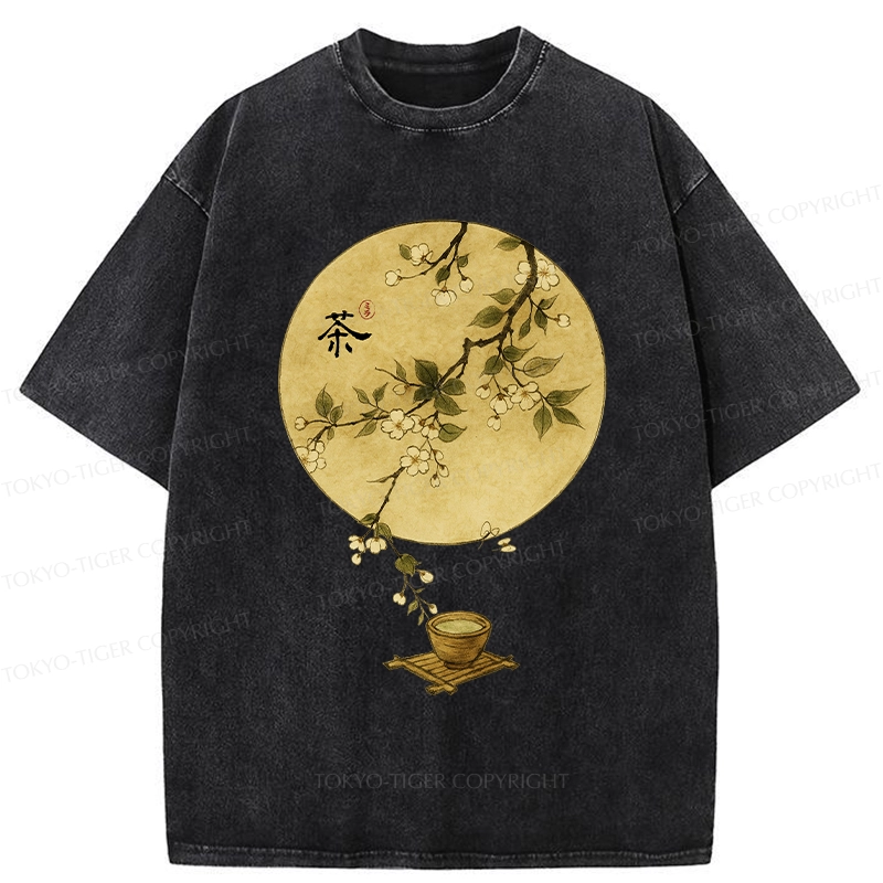 Tokyo-Tiger Serene Tea Ceremony Washed T-Shirt
