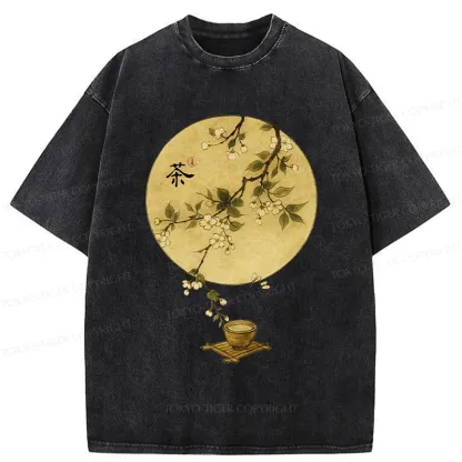 Tokyo-Tiger Serene Tea Ceremony Washed T-Shirt