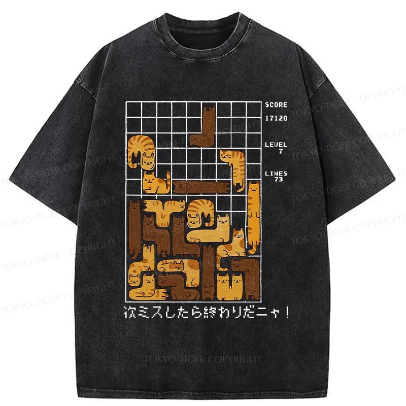 Tokyo-Tiger Funny Next Mistake Is The End Washed T-Shirt