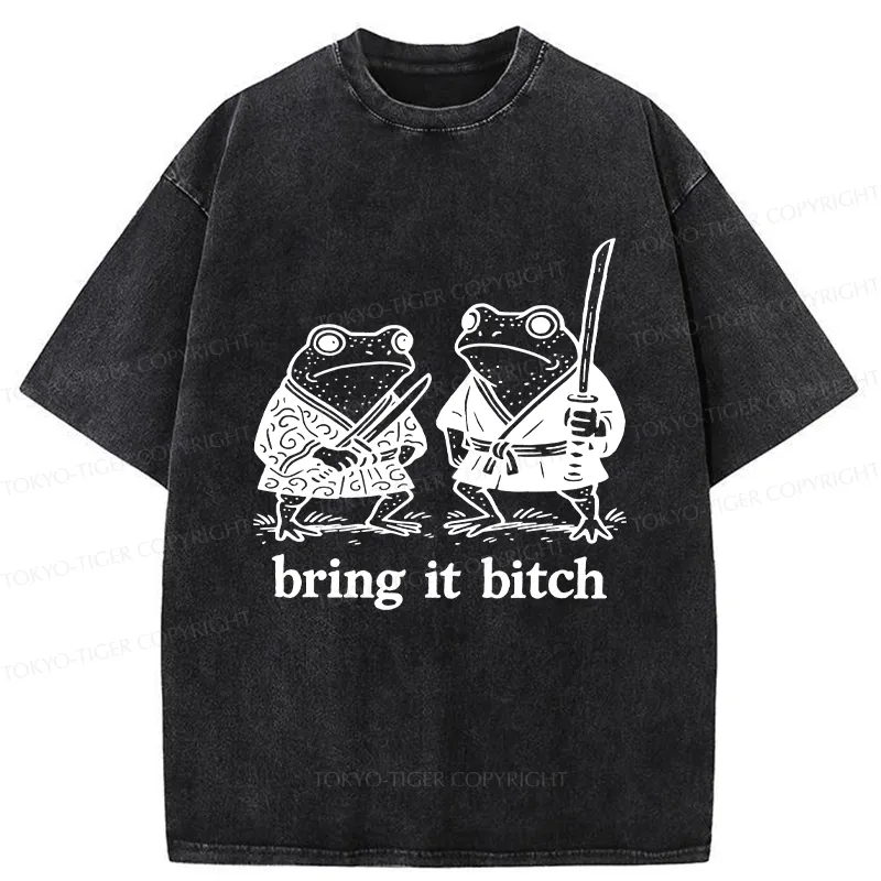 Tokyo-Tiger Bring It Samurai Frog Washed T-Shirt
