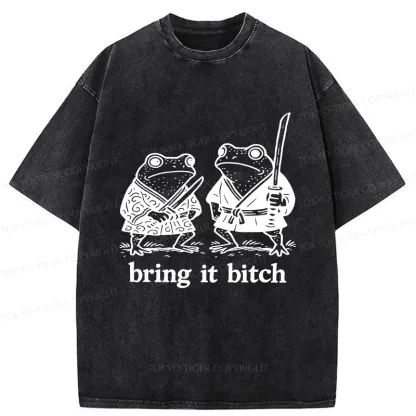 Tokyo-Tiger Bring It Samurai Frog Washed T-Shirt