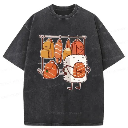 Tokyo-Tiger Sushi Is Selecting Backpacks Washed T-Shirt