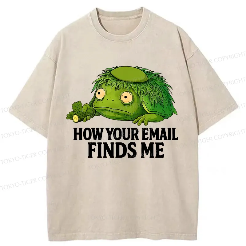 Tokyo-Tiger How Your Email Finds Me Washed T-Shirt