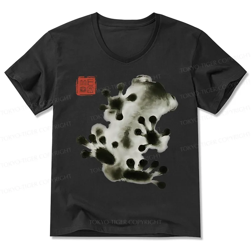 Tokyo-Tiger Ink Painting Frog V-Neck Classic T-Shirt