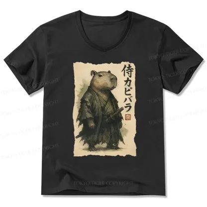 Tokyo-Tiger Capybara Samurai V-Neck Classic T-Shirt