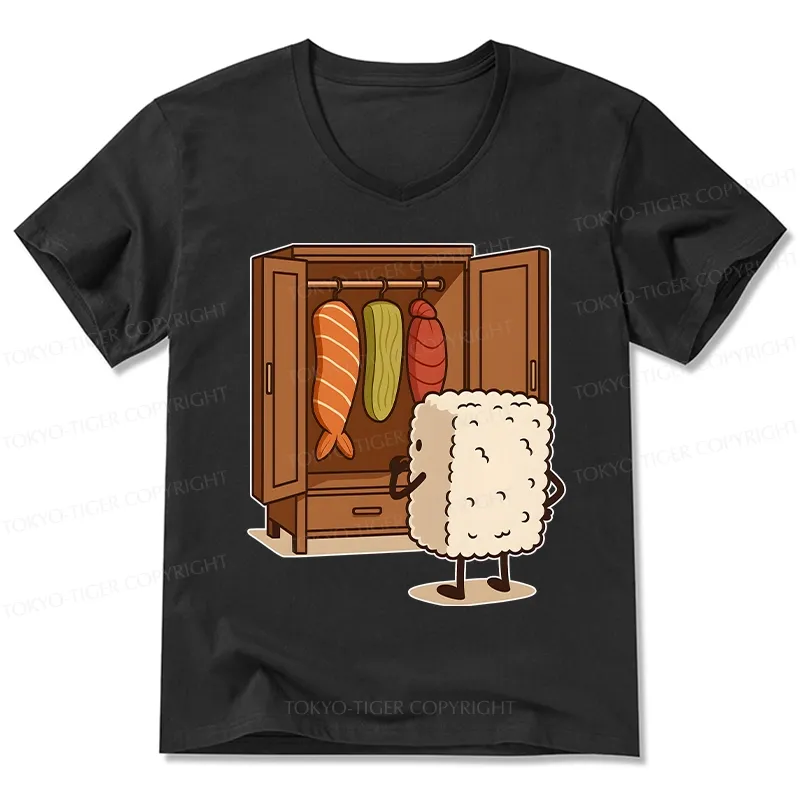 Tokyo-Tiger Sushi Pick Out Clothes V-Neck Classic T-Shirt