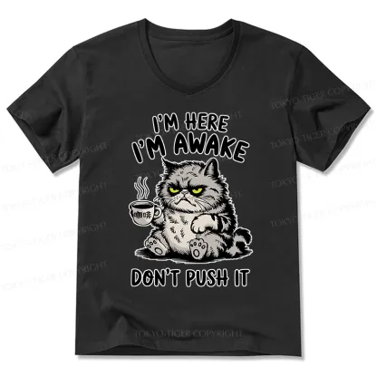 Tokyo-Tiger Tired Cat V-Neck Classic T-Shirt